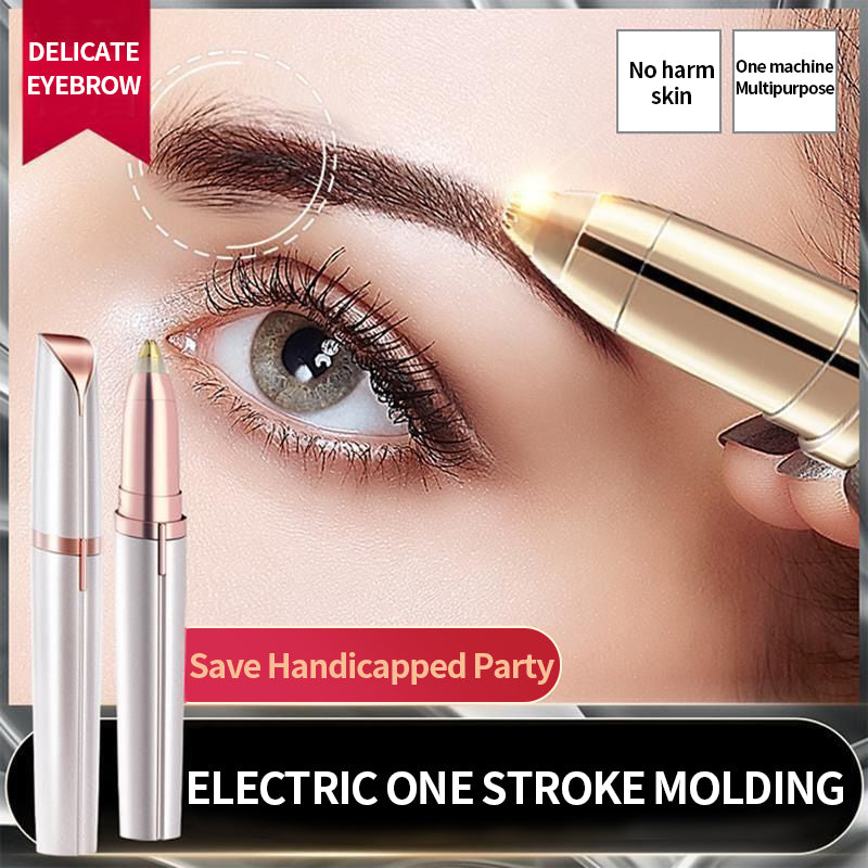 2-in-1 Electric Eyebrow Razor And Facial Hair Removal Device  USB Rechargeable, Waterproof, Portable Travel Grooming Kit