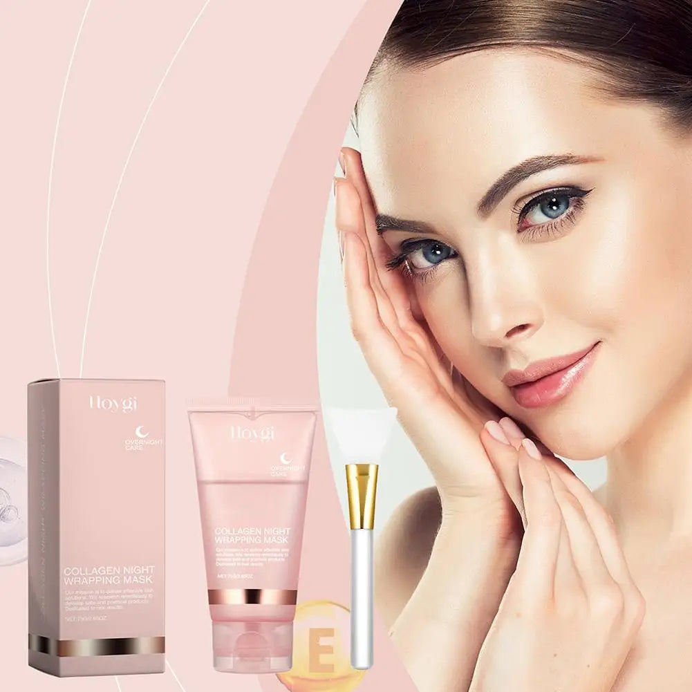 Collagen Peel Off Mask Collagen Overnight Wrapping Mask Hydrating Moisturizing Hydrolyzed Collagen Mask Korean Skin Care