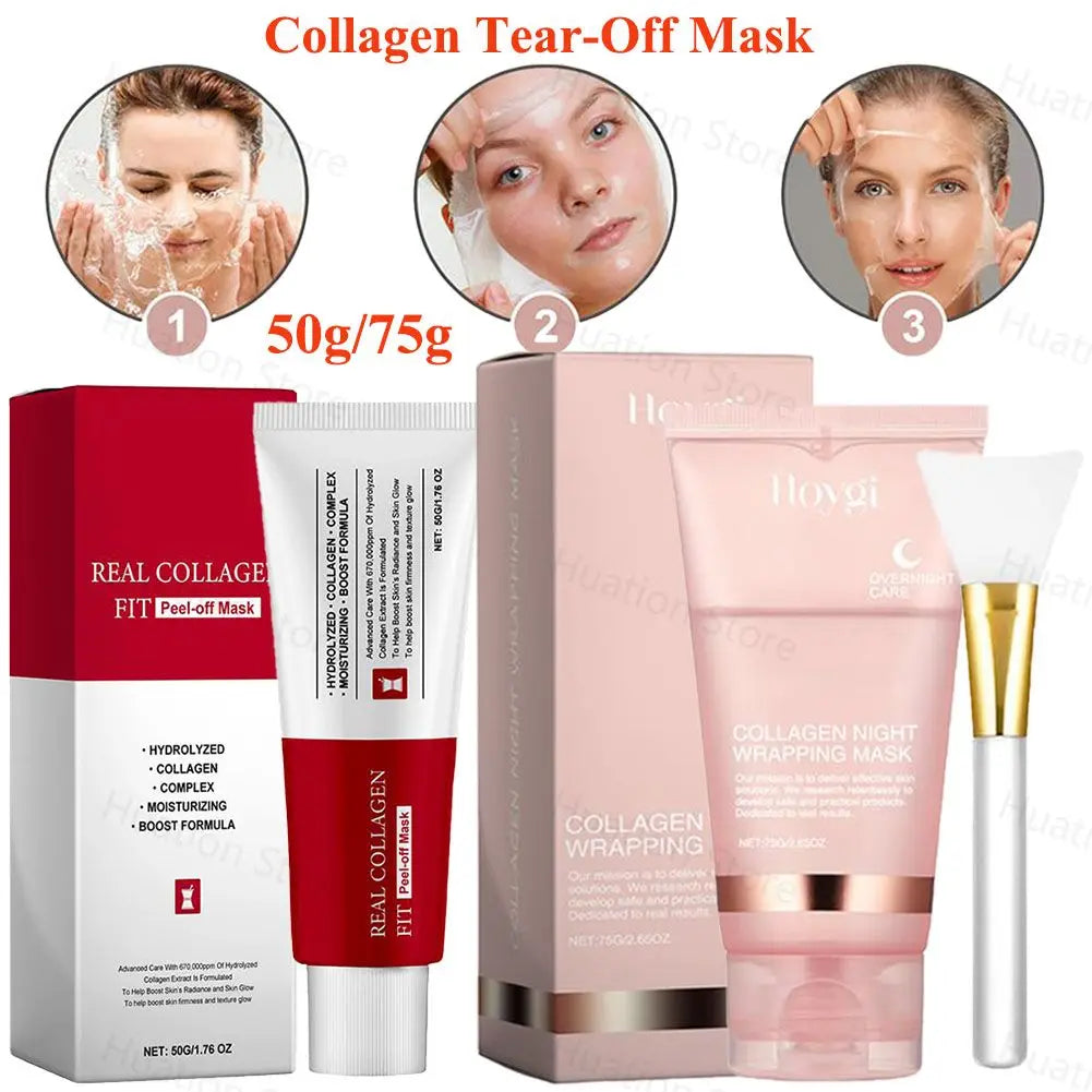 Collagen Peel Off Mask Collagen Overnight Wrapping Mask Hydrating Moisturizing Hydrolyzed Collagen Mask Korean Skin Care